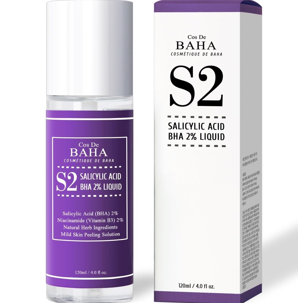Dung dịch bha hỗ trợ làm sạch lỗ chân lông và kiềm dầu hiệu quả cos de baha s2 salicylic acid bha 2% liquid with niacinamide 2% 120ml - 9669
