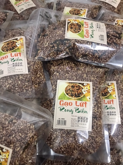 Cốm gạo lứt rong biển - gạo lức rong biển - gạo lứt sấy rong biển siêu ngon, giảm béo - món ăn vặt lạ miệng - túi 500gr