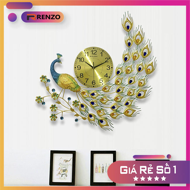 Đồng hồ treo tường con công hàng Việt Nam chất lương cao làm quà tặng tân gia  D1810