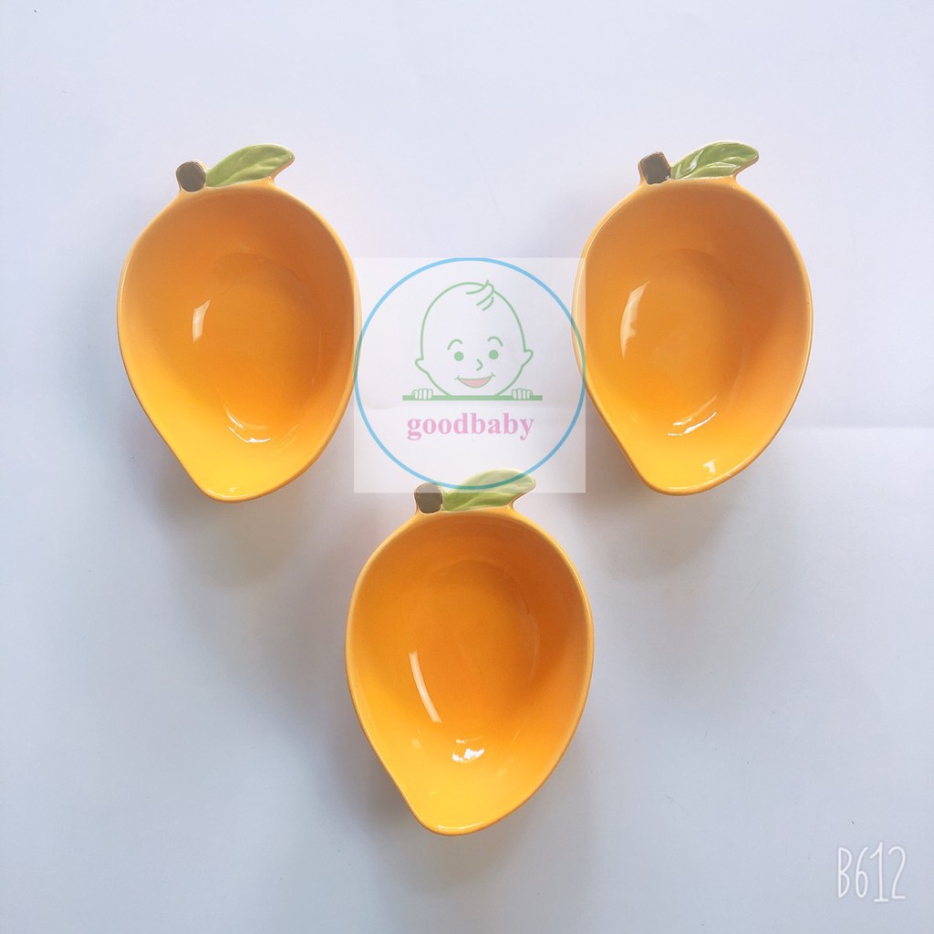 Bát ăn dặm kiểu nhật,bát gốm sứ hình quả xoài 150ml goodbabytbvn