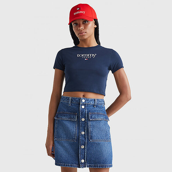 Tommy hilfiger - áo thun nữ tay ngắn tjw baby crop essential logo1 dw0dw14365c87