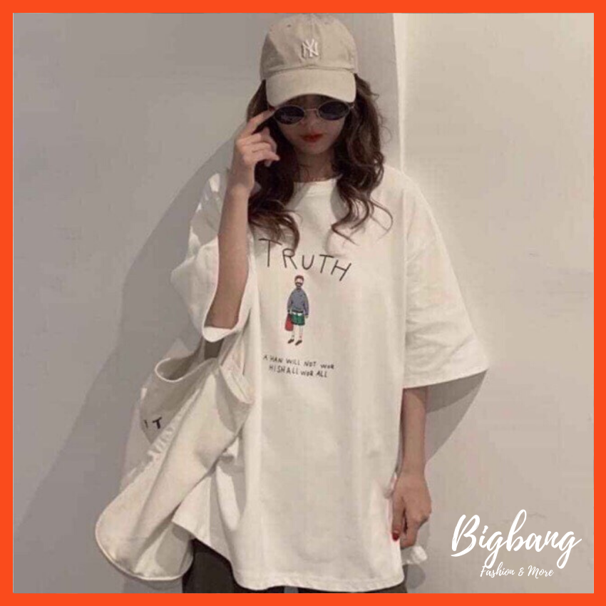 Sale! Áo thun tay lỡ form rộng (40-70kg) Truth đáng yêu, áo phông tay lỡ dáng rộng cực đẹp giá rẻ - Bigbang shop