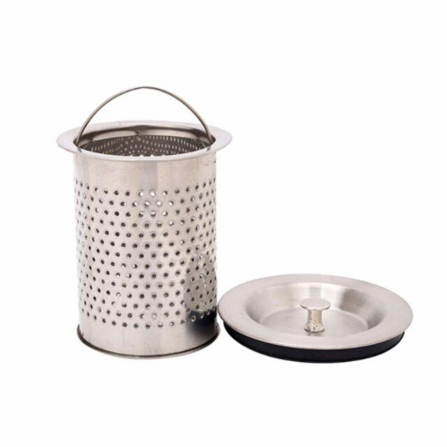 Combo 01 Nắp đậy + 01 Rọ đựng rác chậu rửa chén bát INOX