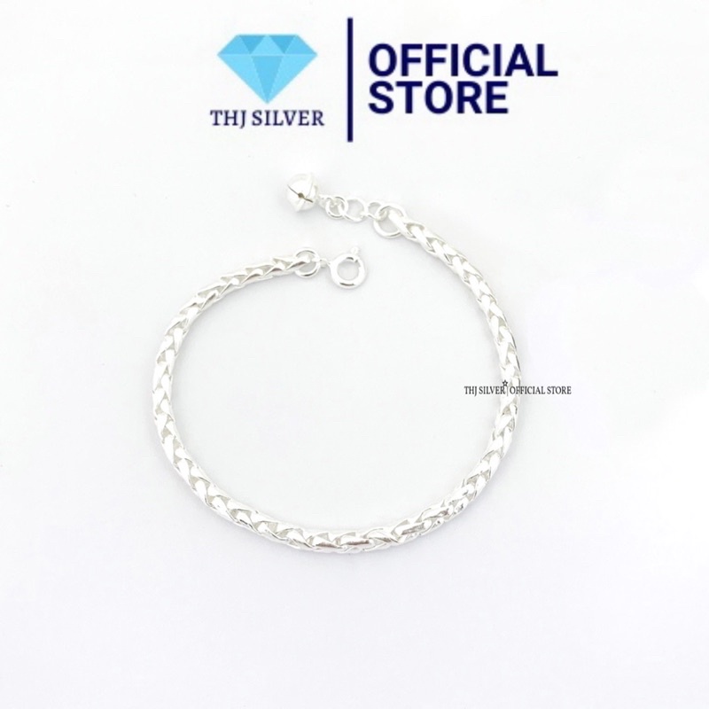 Lắc tay THJ - Vòng tay dây dừa chuẩn bạc ta nguyên chất cho bé yêu