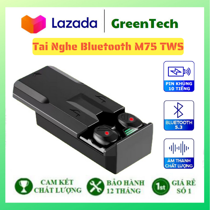 Tai Nghe Nhét Tai Gaming M75 TWS , Tai Nghe Bluetooth Gaming M75 , Màn Hình Led , Âm Thanh HIFi , Giảm Ồn ENC , Bluetooth 5.2 , Độ Trễ Cực Thấp , Tiện Ích Đa Năng , Chống Nước IPX7 , Cảm Ứng 1 Chạm , v.v...