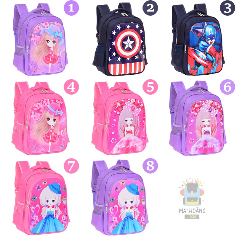 Balo Học Sinh Tiểu Học In Hình Chibi, Phù Hợp Với Bé Trai Gái - Siêu Nhẹ, Siêu Bền, Chống Nước, Chống Gù