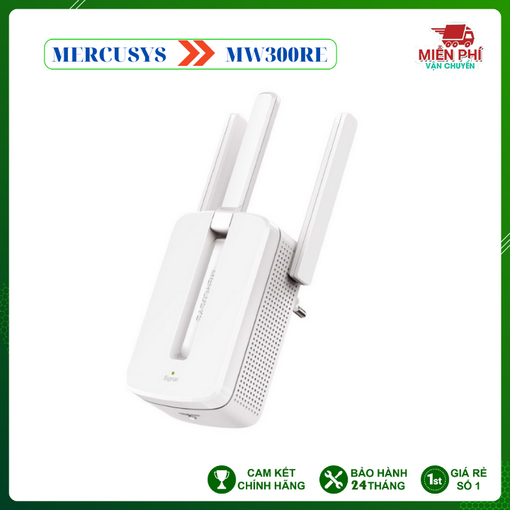 Cục hút sóng wifi 3 râu Mercusys 300 mbps cực mạnh, bộ kích sóng wifi mở rộng tiếp nối tăng sóng wifi - VDH STORE