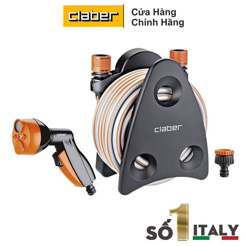 BỘ DÂY VÒI TƯỚI CÂY BAN CÔNG CLABER MINI-SET BALCONY 9031, Loại 10 Mét, Vòi Tưới 4 Chế Độ, 2 Khớp Nối Nhanh, 1 Đầu Nối Vòi Nước