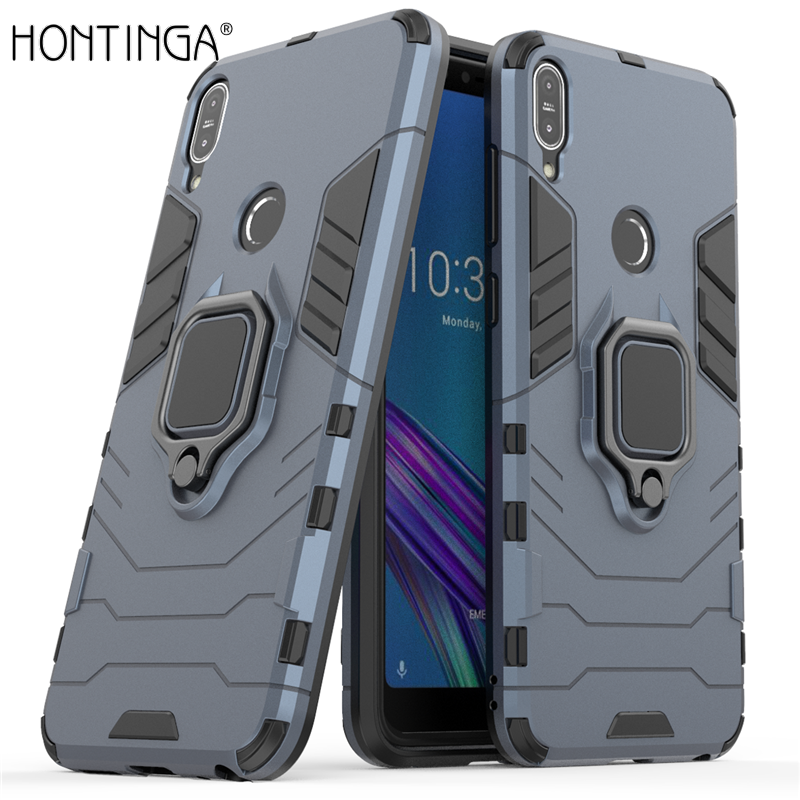 Honinga Vỏ Bọc Giáp Người Sắt Ốp Cho Asus Zenfone Max Pro M1 ZB601KL ZB602KL Ốp Cứng Bảo Vệ TPU Ốp Lưng Điện Thoại Với Giá Đỡ Nhẫn Đeo Ngón Tay, Ốp Chống Sốc Ốp Điện Thoại Ốp Lưng Mềm Cứng Cho Bé Trai Bé Gái Nam Nữ