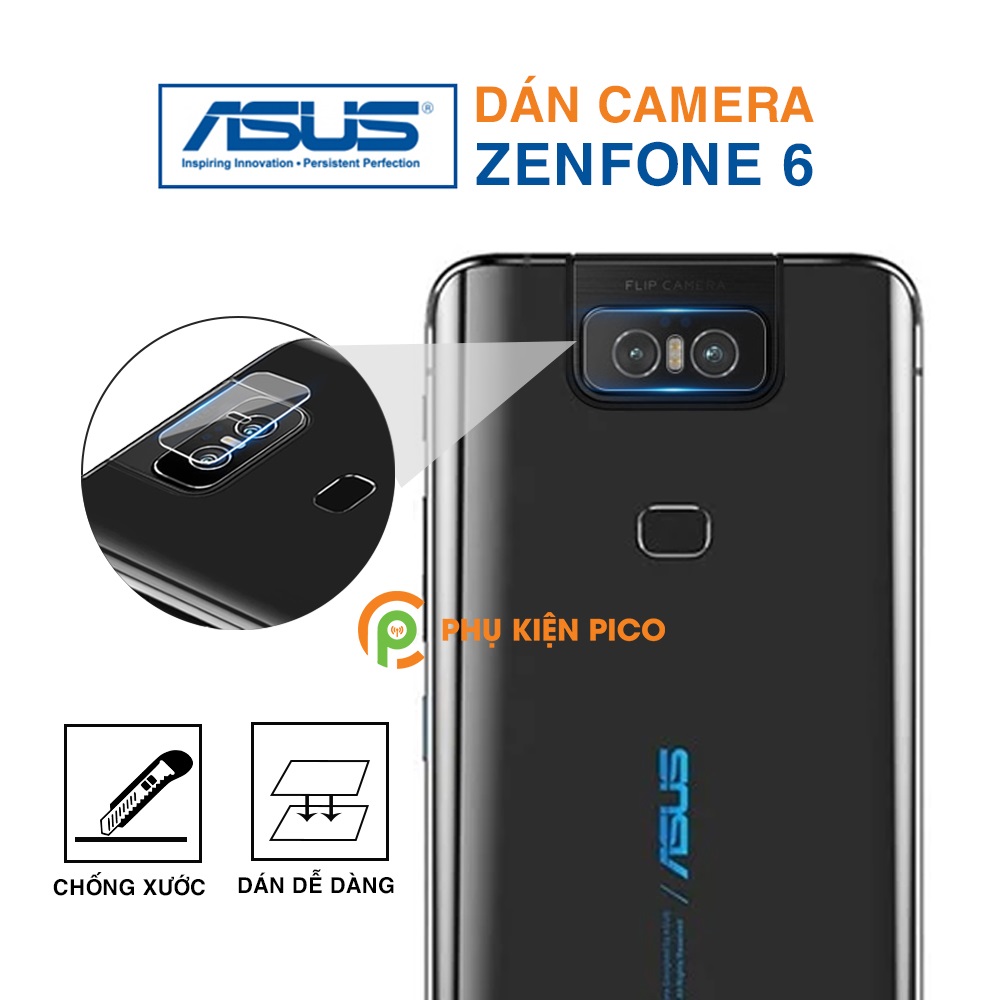 Cường lực camera Zenfone 6 full camera trong suốt khoét lỗ đèn flash – Dán camera Asus Zenfone 6