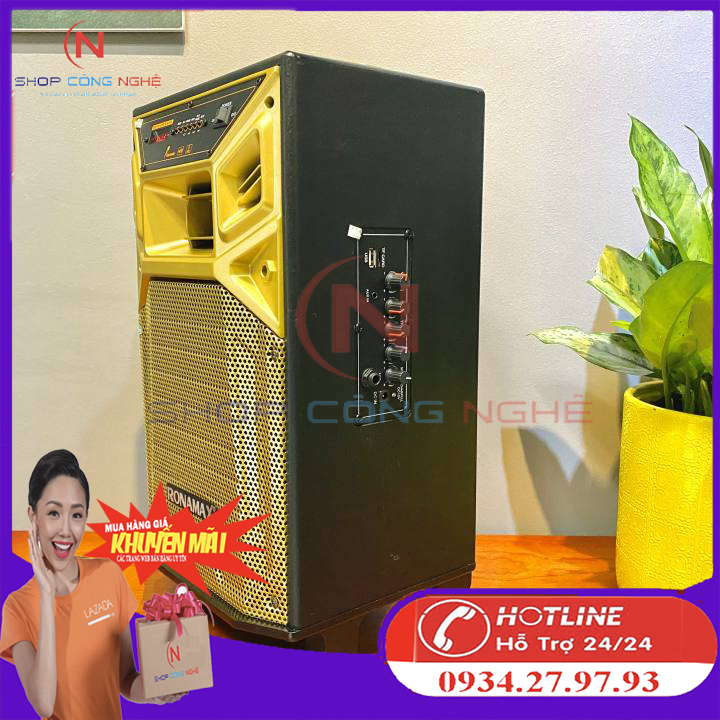 Loa kéo ronamax q8 tặng 2 mic rimoc không dây bass 2 tấc bảo hàng chính hãng 12 tháng