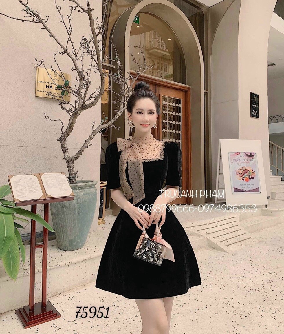 Váy Nhung đen Tiểu Thư Chữ A giá rẻ Tháng 82023BigGo Việt Nam
