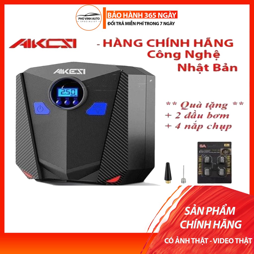 Máy bơm lốp ô tô điện tử AIKESI - máy bơm lốp xe ô tô máy bơm lốp xe hơi máy bơm lốp ô tô đa năng Bảo hành 12 tháng