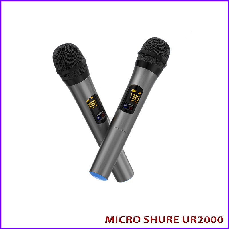 [HCM]Micro Hát Karaoke Không Dây Micro Karaoke Gia Đình Micro Karaoke SHURE UR2000- 2 Mic Chống Hú Lọc Âm Tốt Thiết Kế Sang Trọng Âm Thanh Vượt Trội