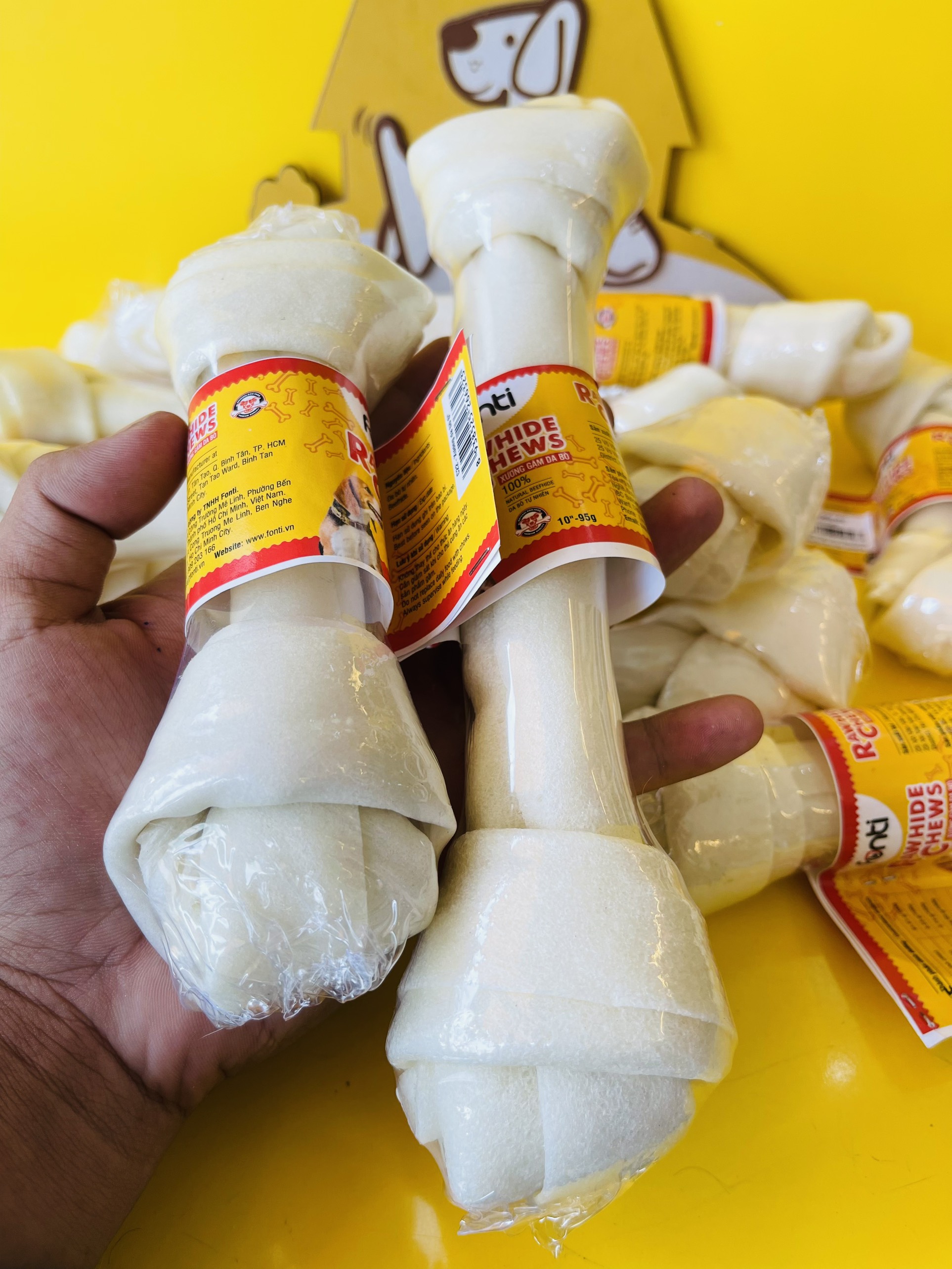 Xương gặm cho chó Snack Inu Xương nơ da bò sữa
