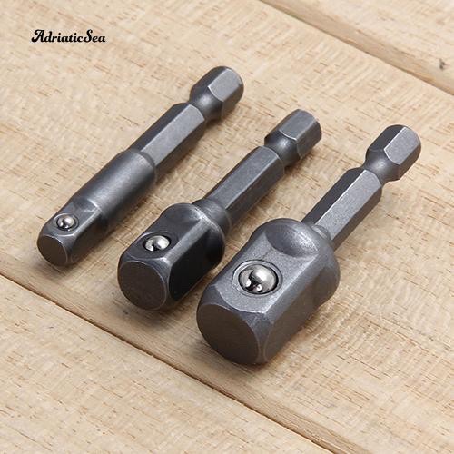 [NPS] Bộ 3 thanh Lục Giác nối dài Gắn Đầu Máy Khoan Bắt Vít 1/4" 3/8" 1/2" (loại tốt)