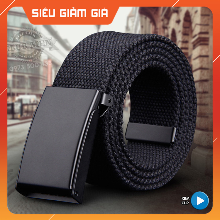 Thắt lưng nam bằng vải bố canvas nhanh khô, độ bền cao, bảo hành 24 tháng