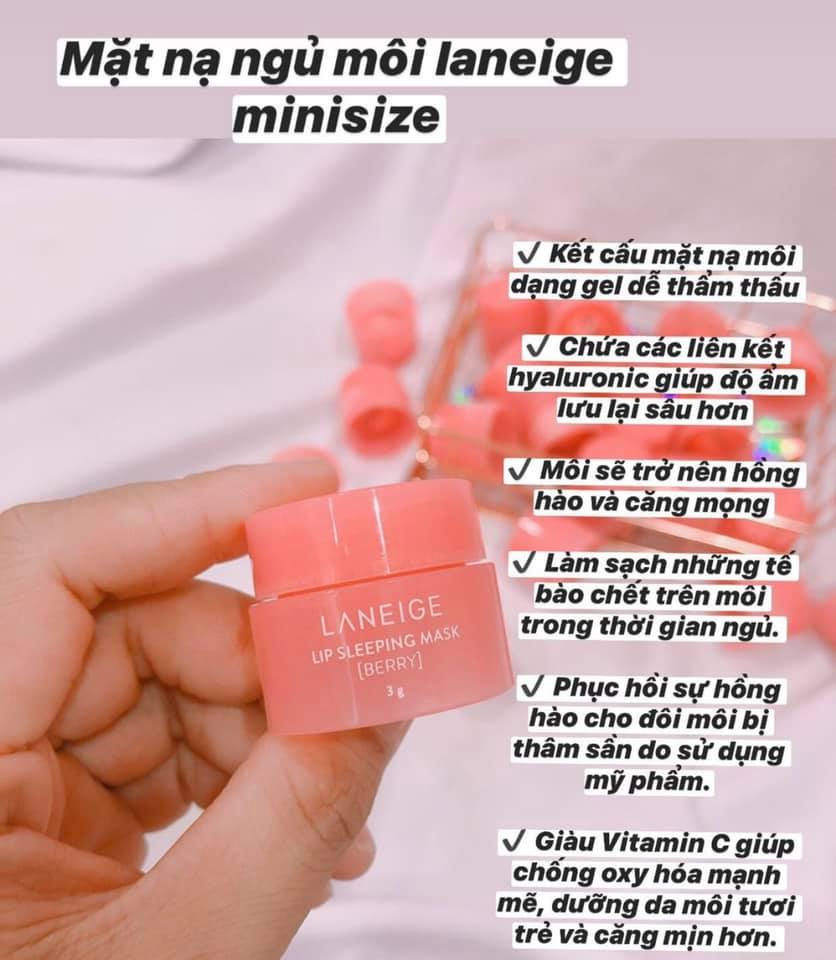 Mặt nạ ngủ ủ môi Laneige minisize 3g màu hồng