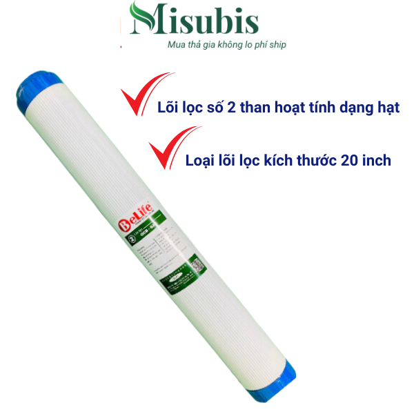 Lõi lọc nước số 2 than hoạt tính loại 20 inch , lõi lọc nước số 2 udf