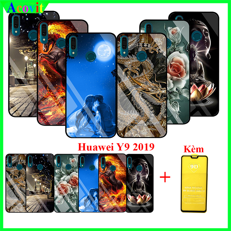 " COMBO Ốp lưng HUAWEI Y9 2019 mặt kính 3D"_Kiểu dáng sang trọng, mặt kính siêu nét chống bẩn, chống bụi
