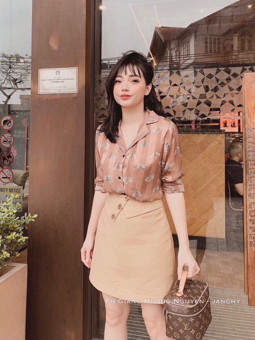 Áo sơ mi họa tiết ong cao cấp