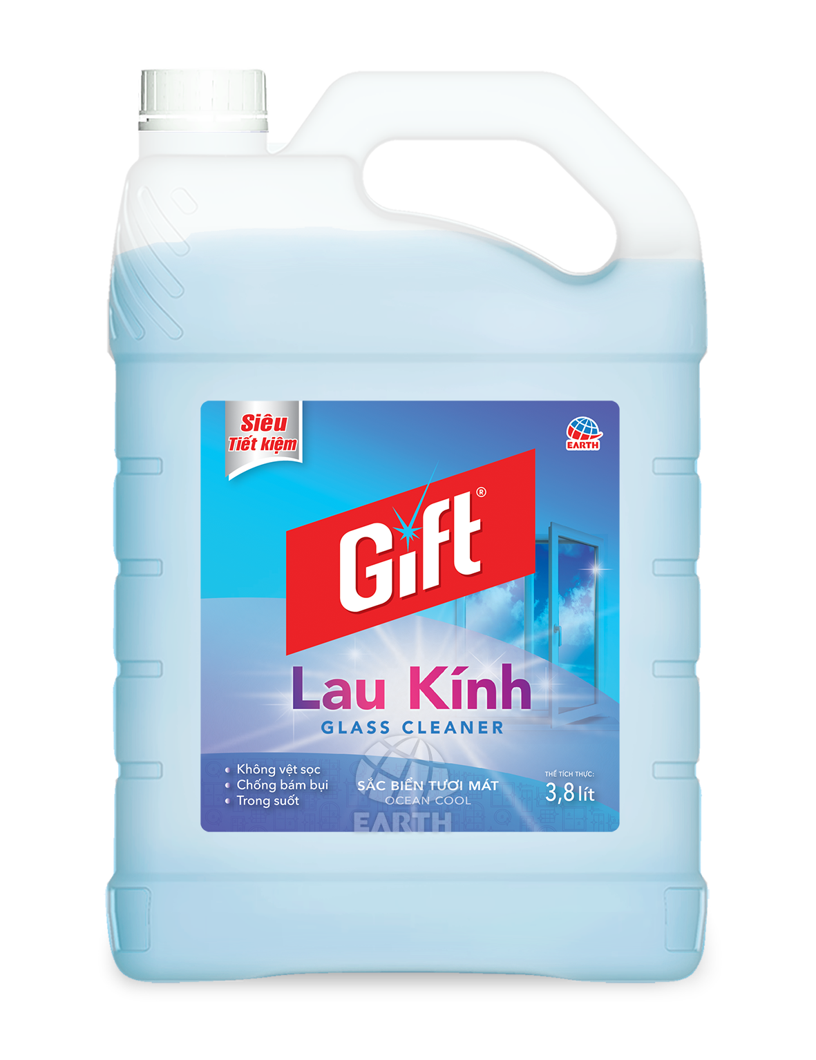 Nước lau kính Gift can 3.8kg Siêu Tiết Kiệm