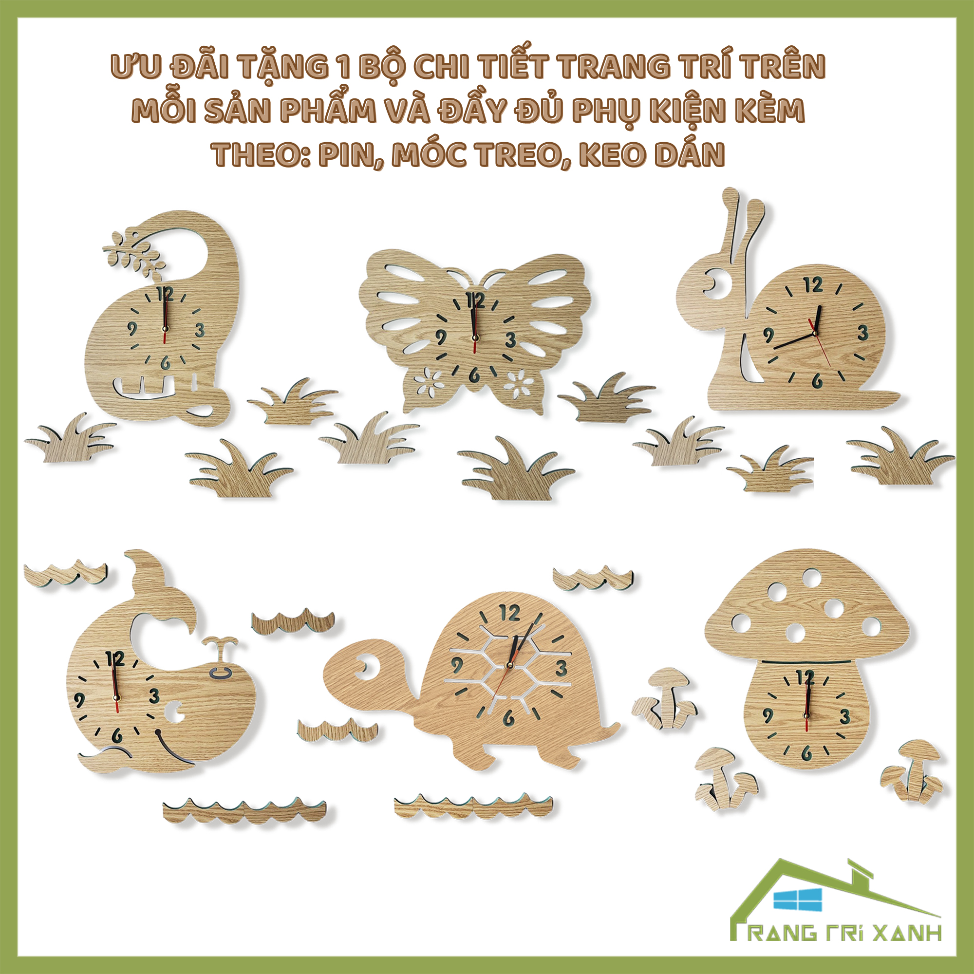 Đồng hồ treo tường - đồng hồ gỗ trang trí