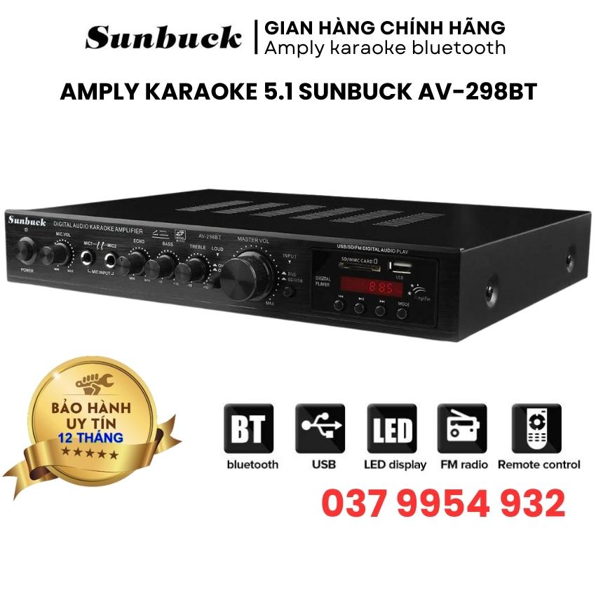 Ampli bluetooth Sunbuck AV-298BT BH 12 tháng, công suất cực khủng 400W, âm thanh vòm 5 kênh, đánh siêu hay, âm li mini gia đình