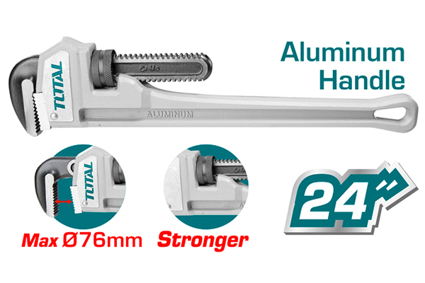 Mỏ lết răng tay cầm nhôm 24 inch total thtal17246