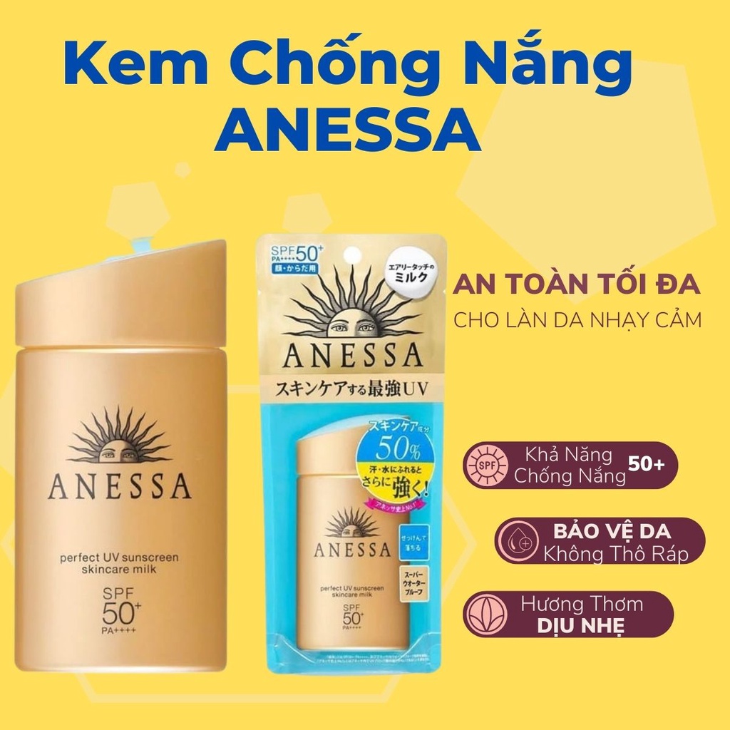 Sữa chống nắng bảo vệ hoàn hảo Anessa Perfect UV Sunscreen Skincare Milk 60ml