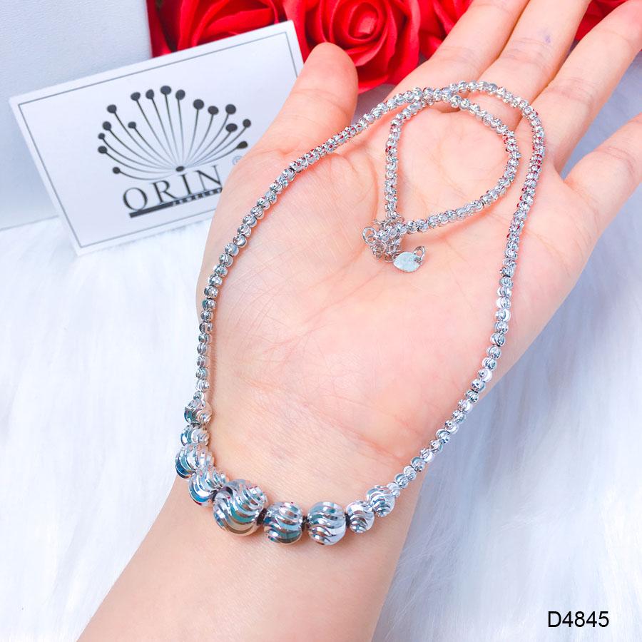 Dây chuyền bạc nữ, dây chuyền bạc dạng bi bền màu thời thượng Orin D4845