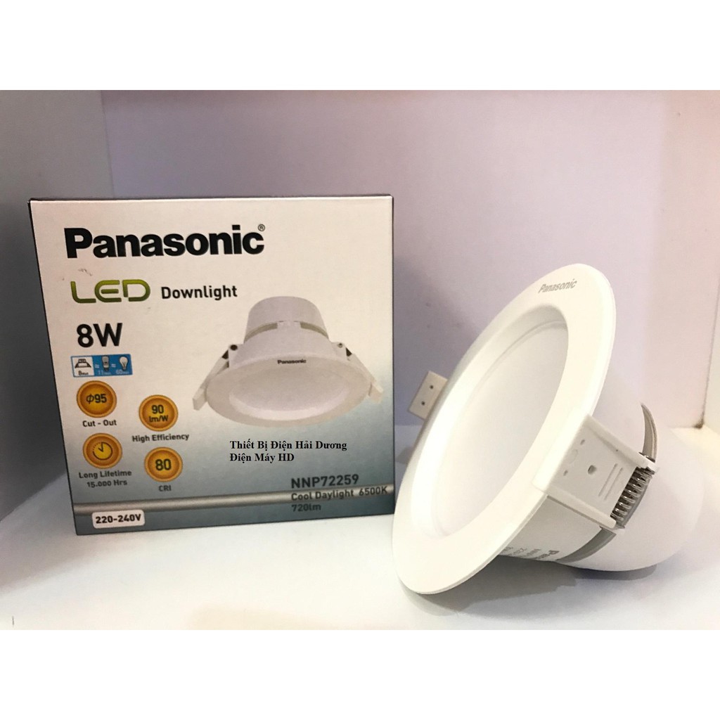 Đèn LED âm trần Panasonic 8W, lỗ khoét 90mm