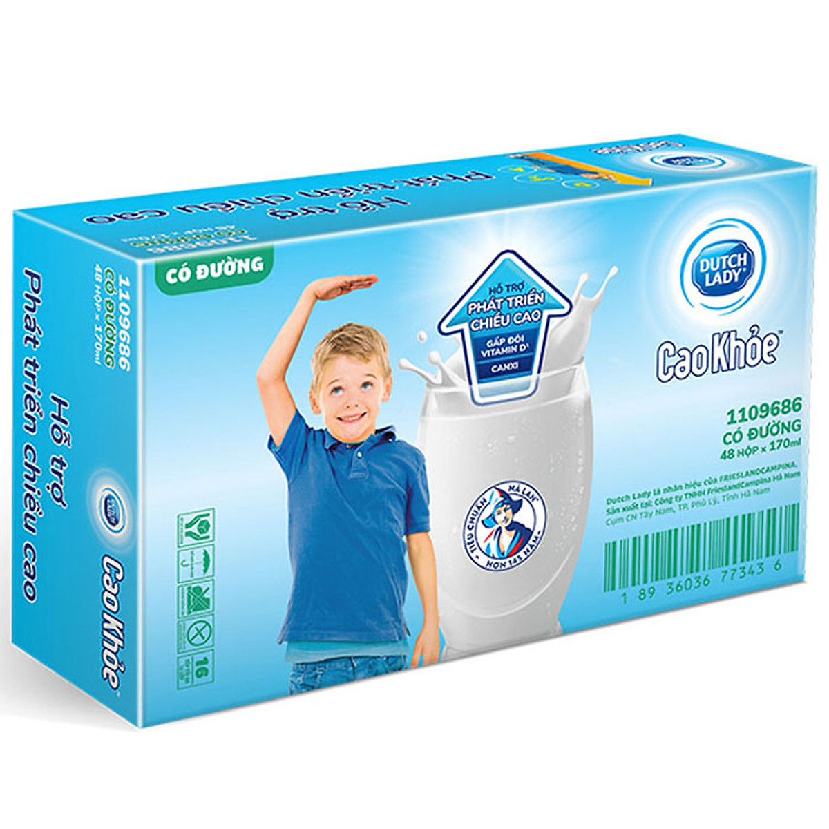 Sữa Tươi DutchLady Cao Khỏe 170ml ( 48 hộp x 170ml )