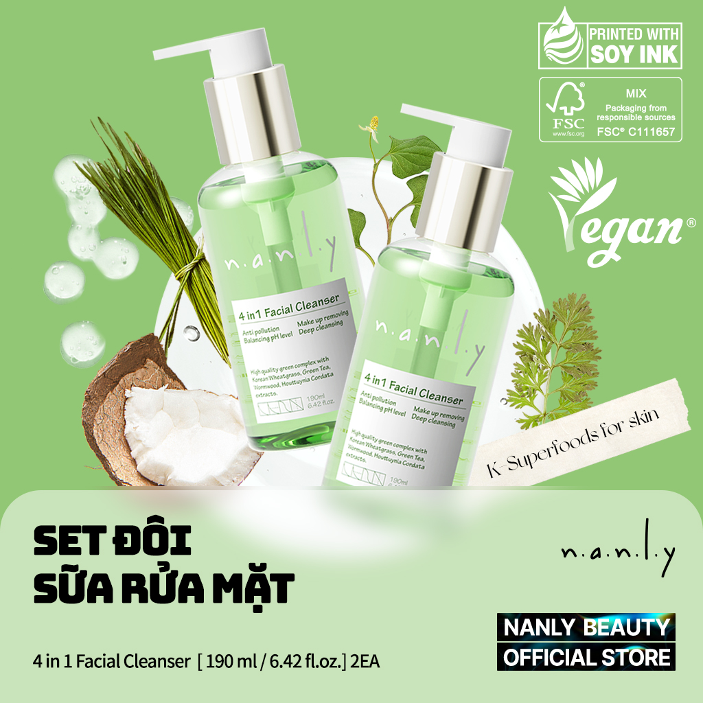 Combo 2 sửa rửa mặt Nanly 4 trong 1