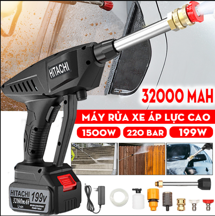  { HÀNG NHẬP KHẨU }SaLe 50%  máy rửa xe mini cầm tay Máy Rửa Xe 199v   pin 10CELL  ,Máy Rửa Xe Chạy Pin 199v Dùng Cho Gia Đình Chuẩn Gara,Súng Rửa Ôtô Xe Máy Cao Cấp Súng Xịt Tạo Bọt Tuyết máy tưới cây đa năng tiện lợi BH 12 tháng 