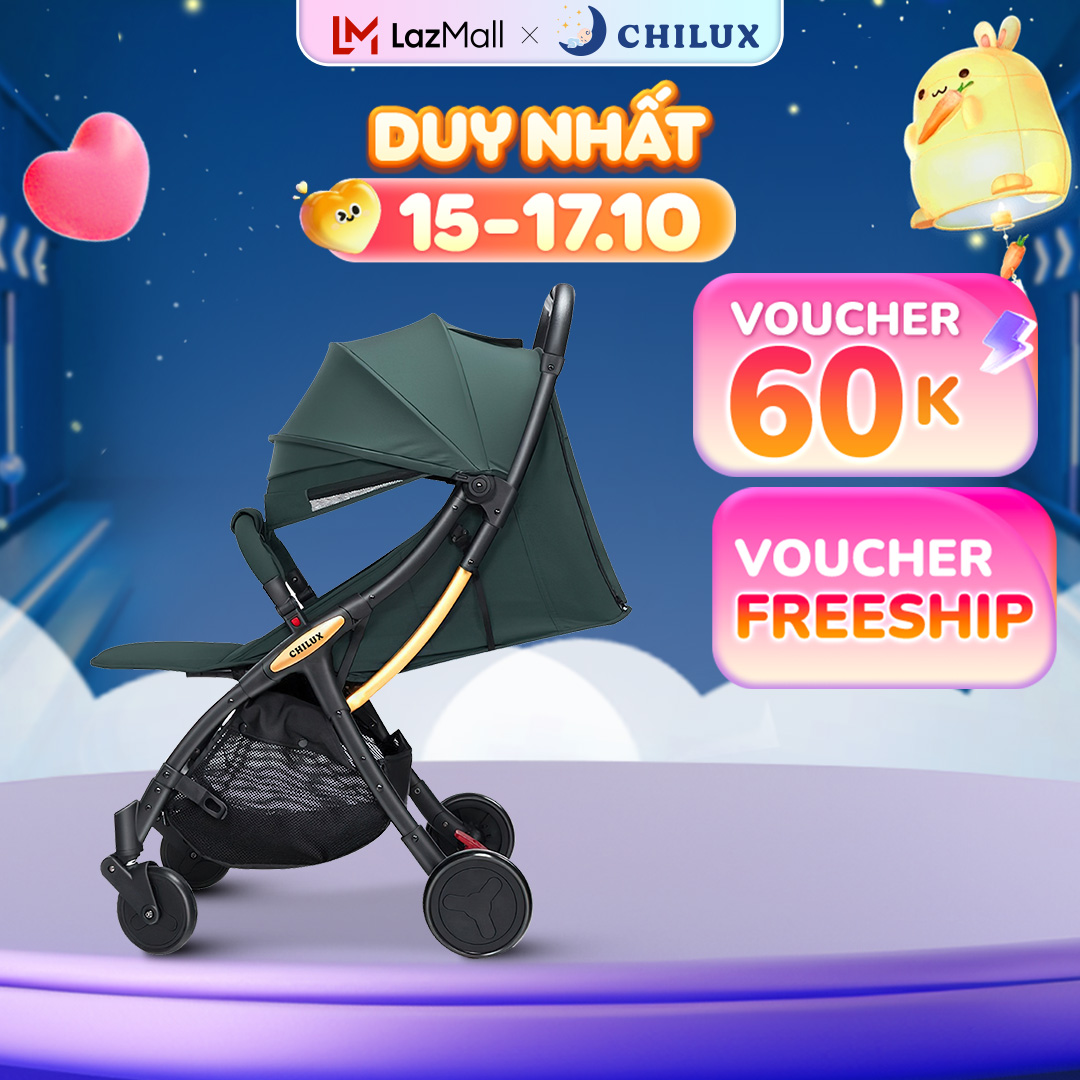 Xe đẩy cho bé gấp gọn và ghế ngồi ô tô CHILUX D23 - giảm rung lắc tối đa, bảo hành chính hãng 3 năm