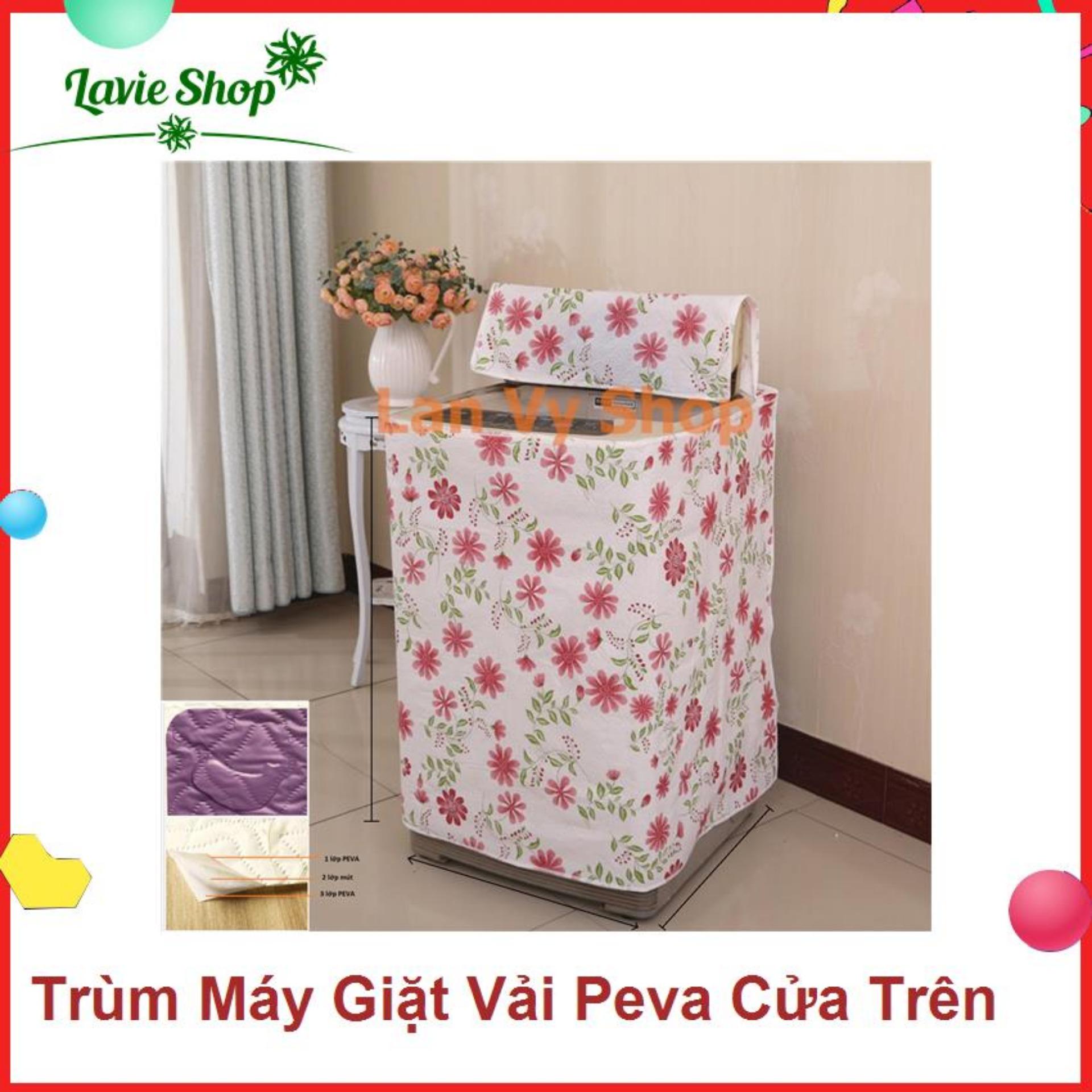 [HCM]Áo trùm máy giặt 9kg - 10kg - vải  PEVA 2 lớp - cửa trên- kích thước 61x64x90cm  Lan Vy Shop