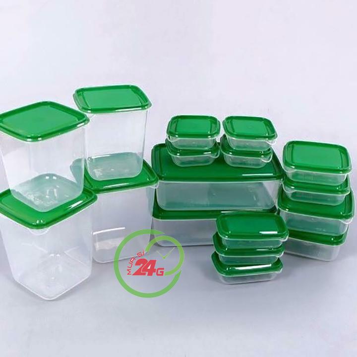 Hộp đựng thực phẩm IKEA 17 món - Bộ 17 hộp nhựa an toàn đựng thực phẩm cao cấp IKEA - Sét 17 món hộp đựng thức ăn, rau củ, thịt cá, trái cây, gia vị cao cấp