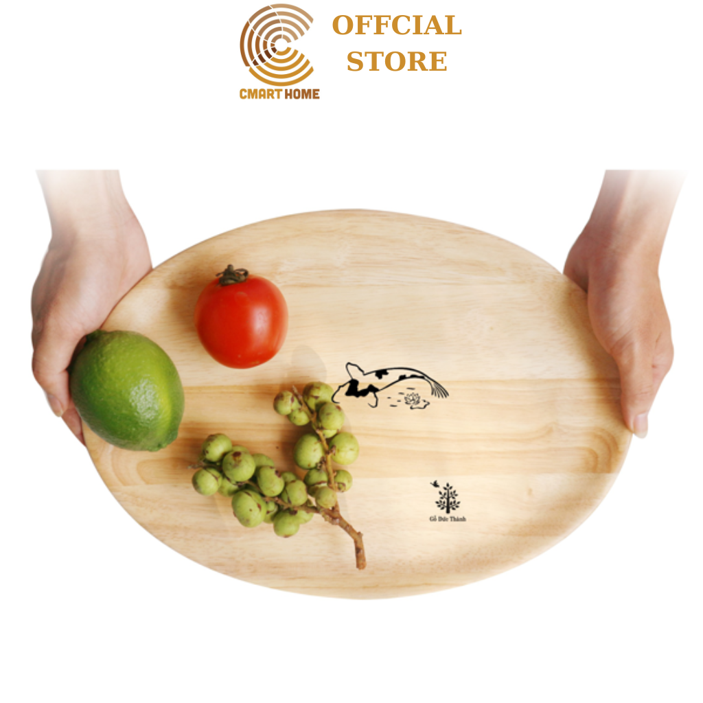 Khay Gỗ Tròn Dĩa Gỗ Cao Cấp Đựng Đồ Ăn Trang Trí Decore - Kích thước D26.5 x 1.7 cm - Gỗ Đức Thành 23131