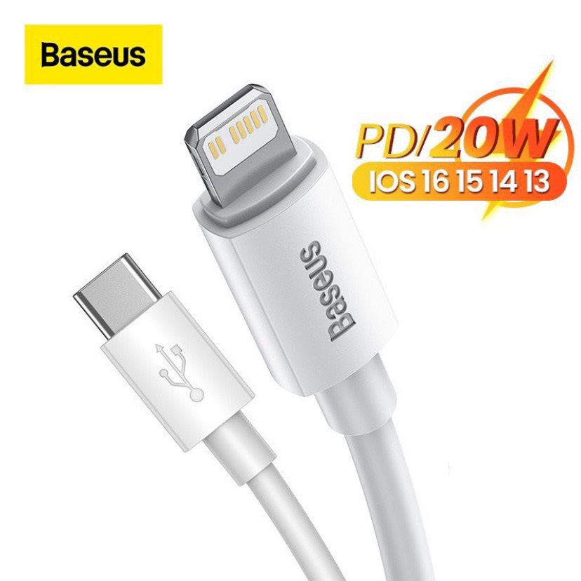 Dây sạc nhanh iphone pd 20w Baseus type c to lightning - cáp sạc cho ip 14 13 12 11PRO XMSAX ..