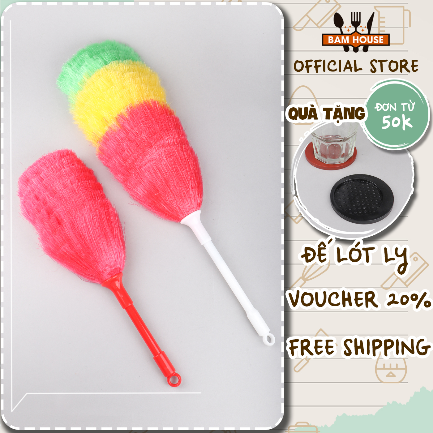 Chổi quét bụi lông mềm Canary Duster Bam House nhiều kích thước cao cấp CQ01 – Gia dụng bếp