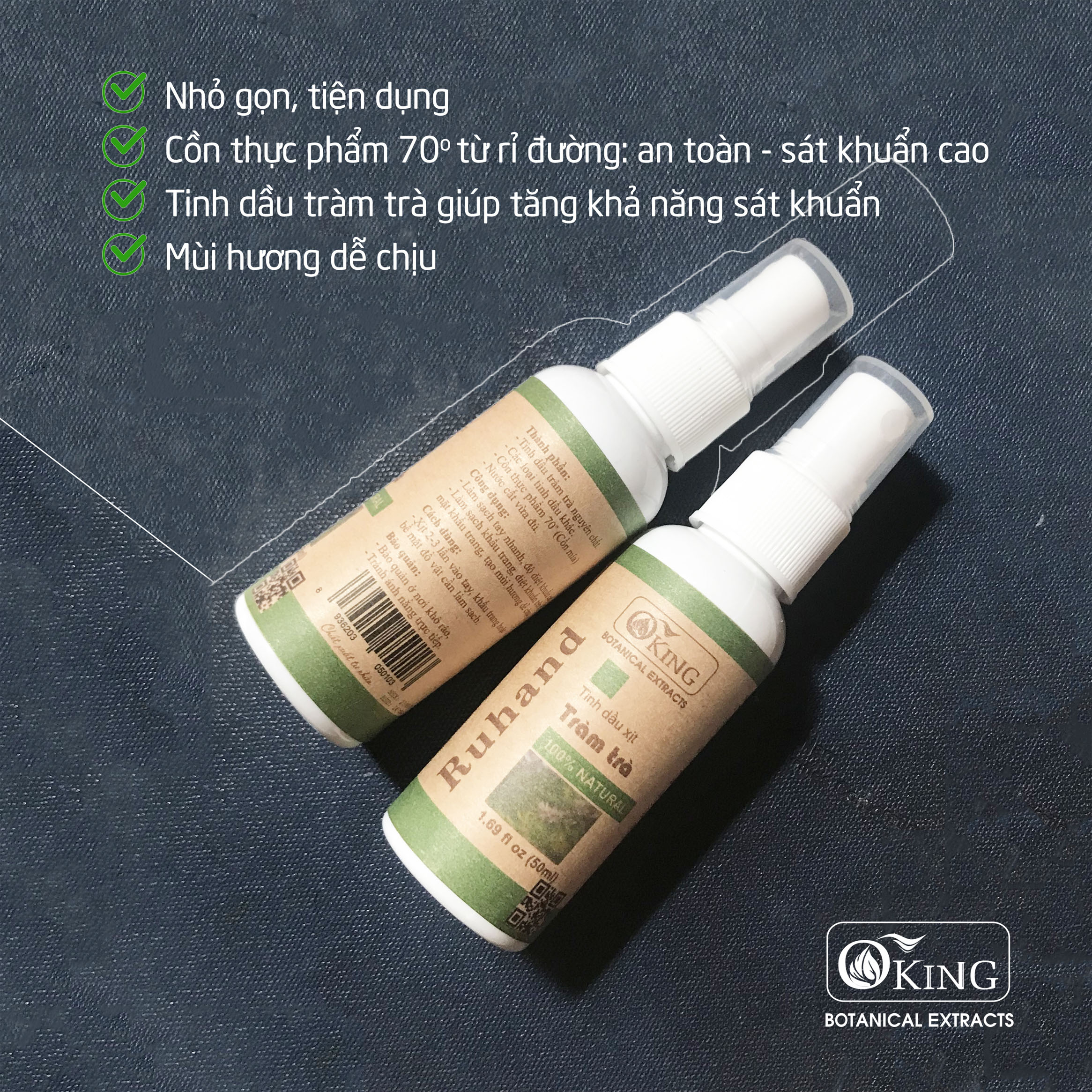 Tinh dầu xịt tay tràm trà Oking 50ml