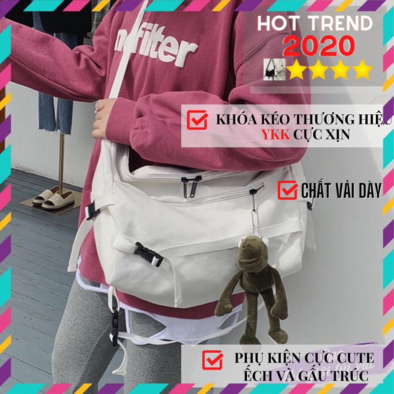 Túi Đeo Chéo - Túi Đeo Chéo Canvas Cỡ Lớn Thời Trang Hàn Quốc
