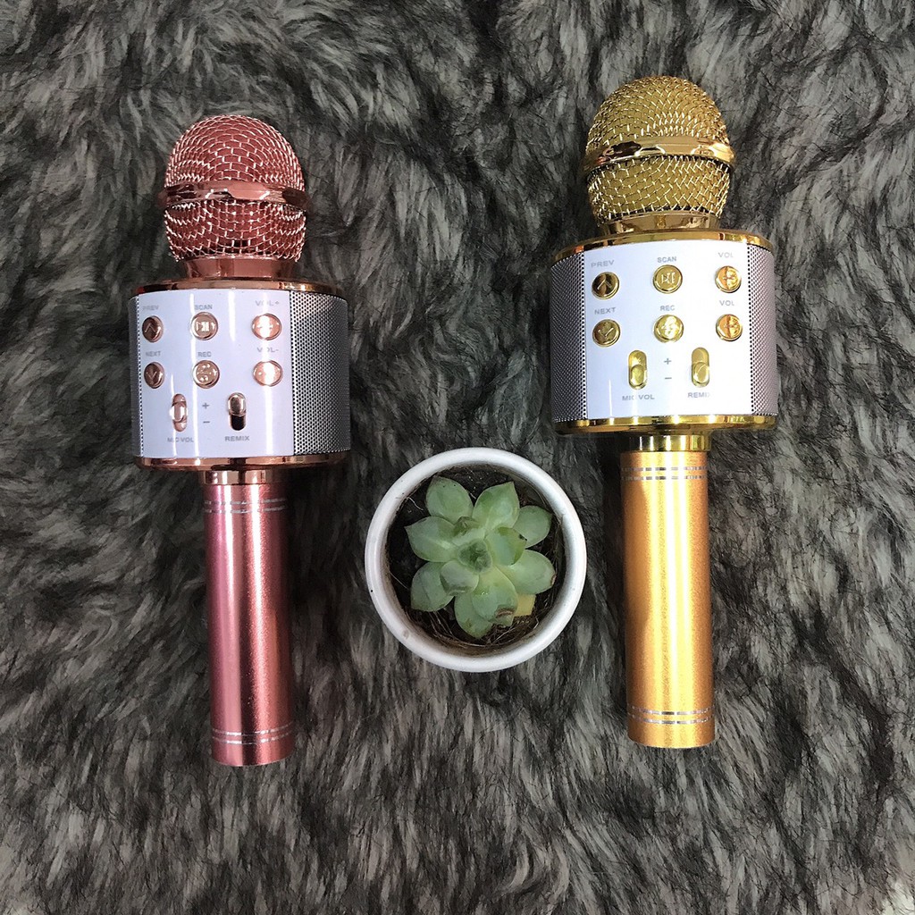 Mic hát karaoke không dây ws858 âm thanh trầm ấm,chất lượng,mic livetream