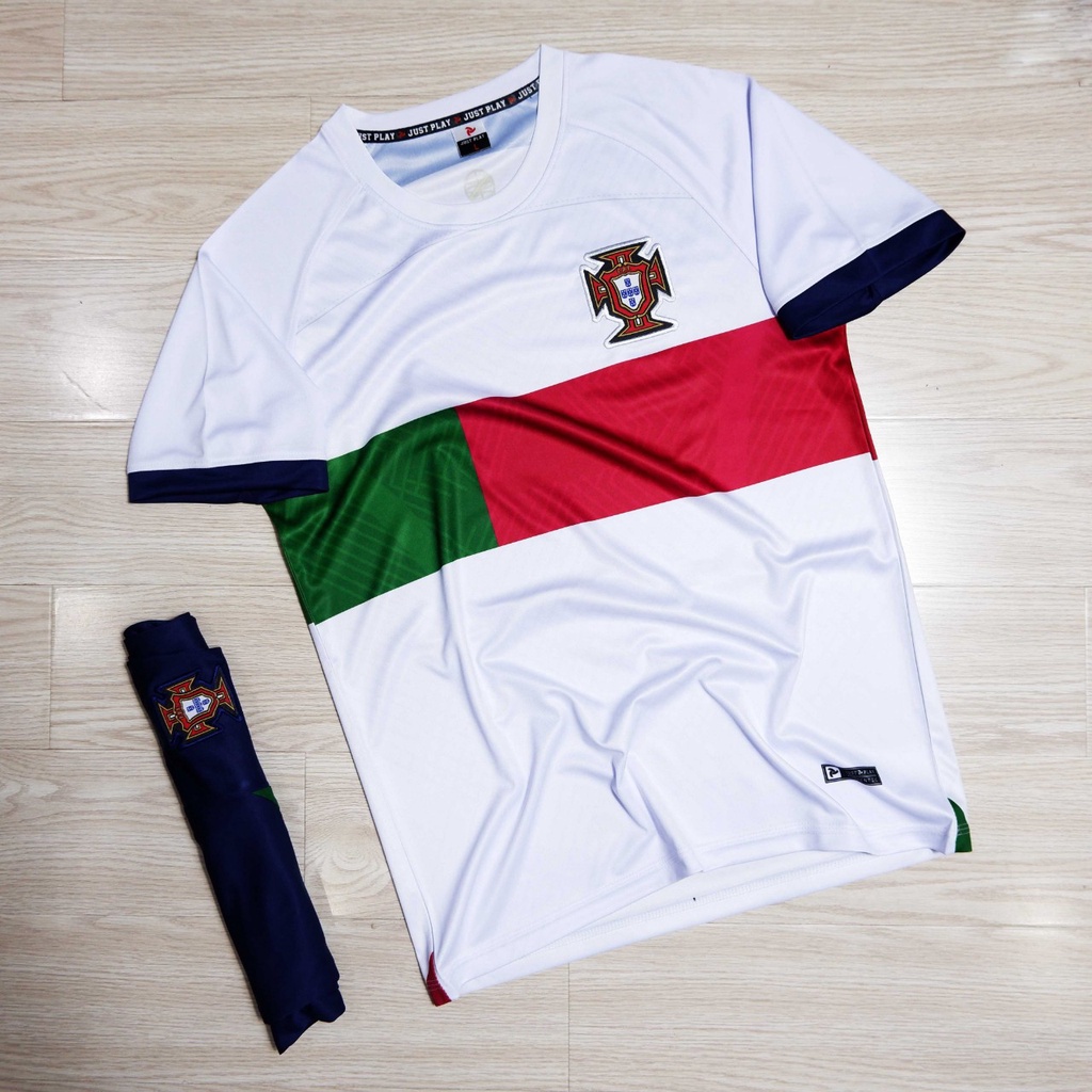 Quần áo bóng đá trẻ em JP Bồ Đào Nha trắng 2022