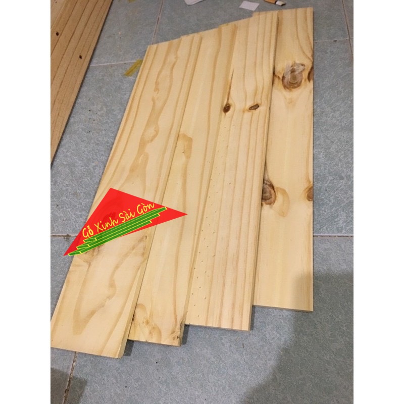 Combo 4 thanh gỗ thông mới dài 60cm, rộng 12cm, dày 1cm láng đẹp 4 mặt