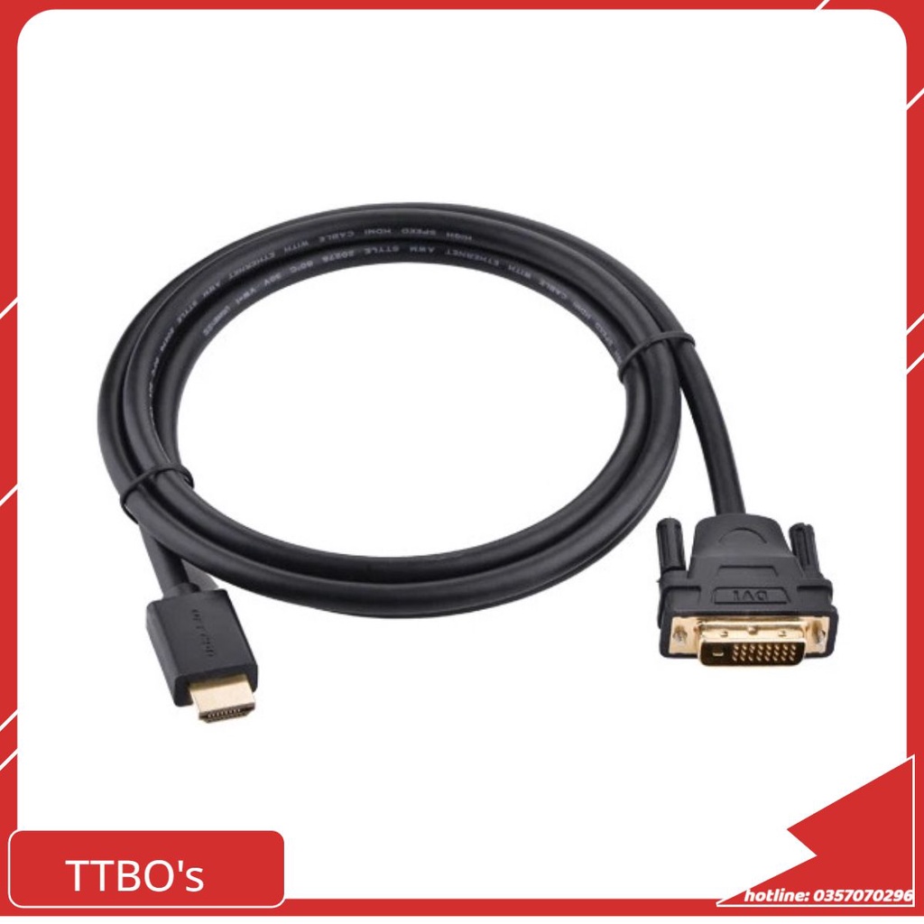 Dây cáp chuyển đổi hdmi to dvi - dvi to dvi 1,5m độ phân giải 1080p giao hàng ngẫu nhiên ecoba