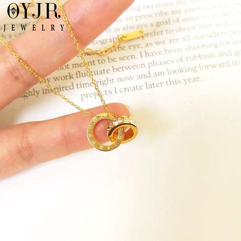 OYJR Dây chuyền nữ TITAN NGUYÊN CHẤT KHÔNG GỈ vòng cổ nữ khắc số la mã trang sức nữ thời trang phong cách hàn quốc