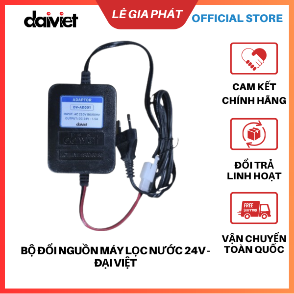 [Chính Hãng] Bộ Đổi Nguồn Máy Lọc Nước RO 24V ADAPTER  Đại Việt Có Giắc Cắm Dùng Cho Nhiều Dòng Máy Lọc Nước Daikiosan, Makano, Kangaroo, Karofi, Kasuto, Achisa, Aqua