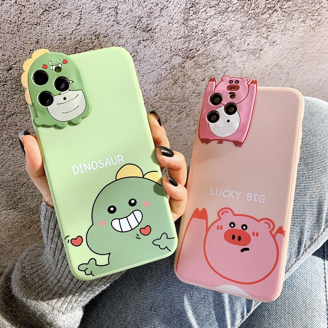 Ốp Lưng Silicon Bảo Vệ CAMERA Dino x Pig